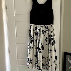 White and black vintage dress